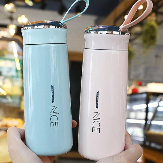 Cute Water Bottle For Girls Kawaii With Rope 400ML Fashion Portable Glass Bottle Outdoor Travel Water Cup Activity Gift