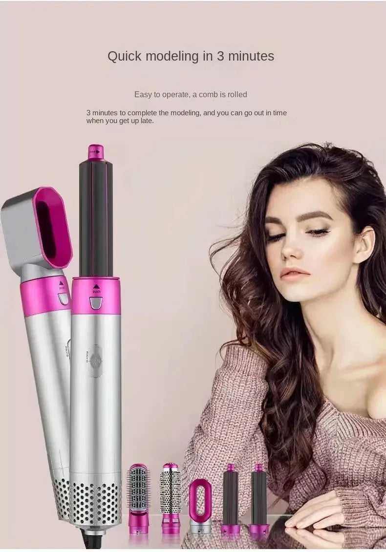 5 in 1 Hair Styler multi-function Professional Styling Tool hair dryer, hair curler, hot air comb, hair straightener